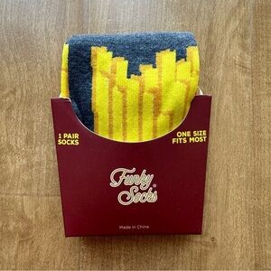 Funky Socks French Fry Socks, 1 Pair of Fun Socks, OS